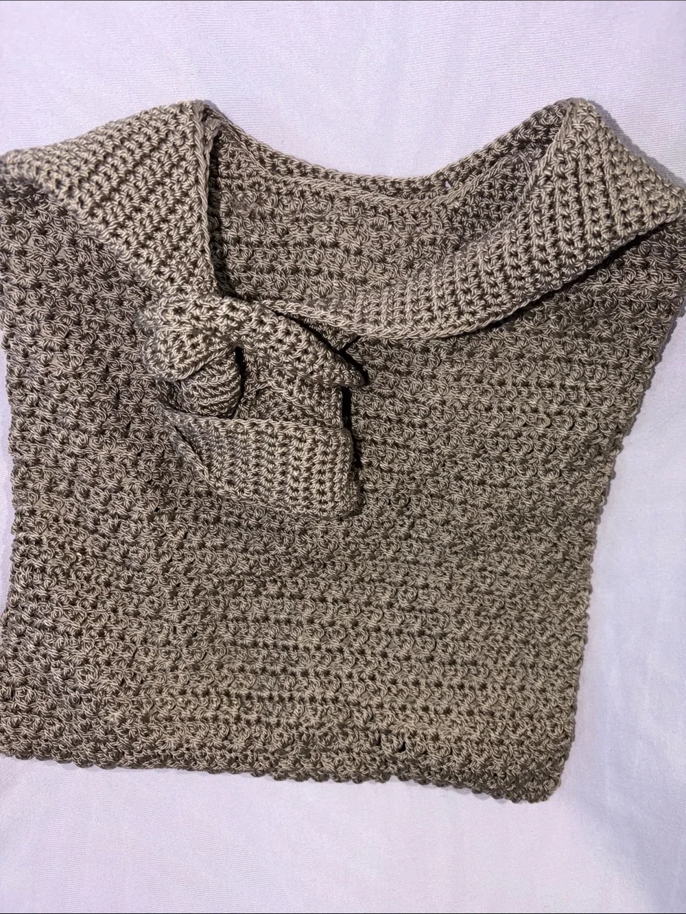Unbranded Olive Crochet Knit Shoulder Bag